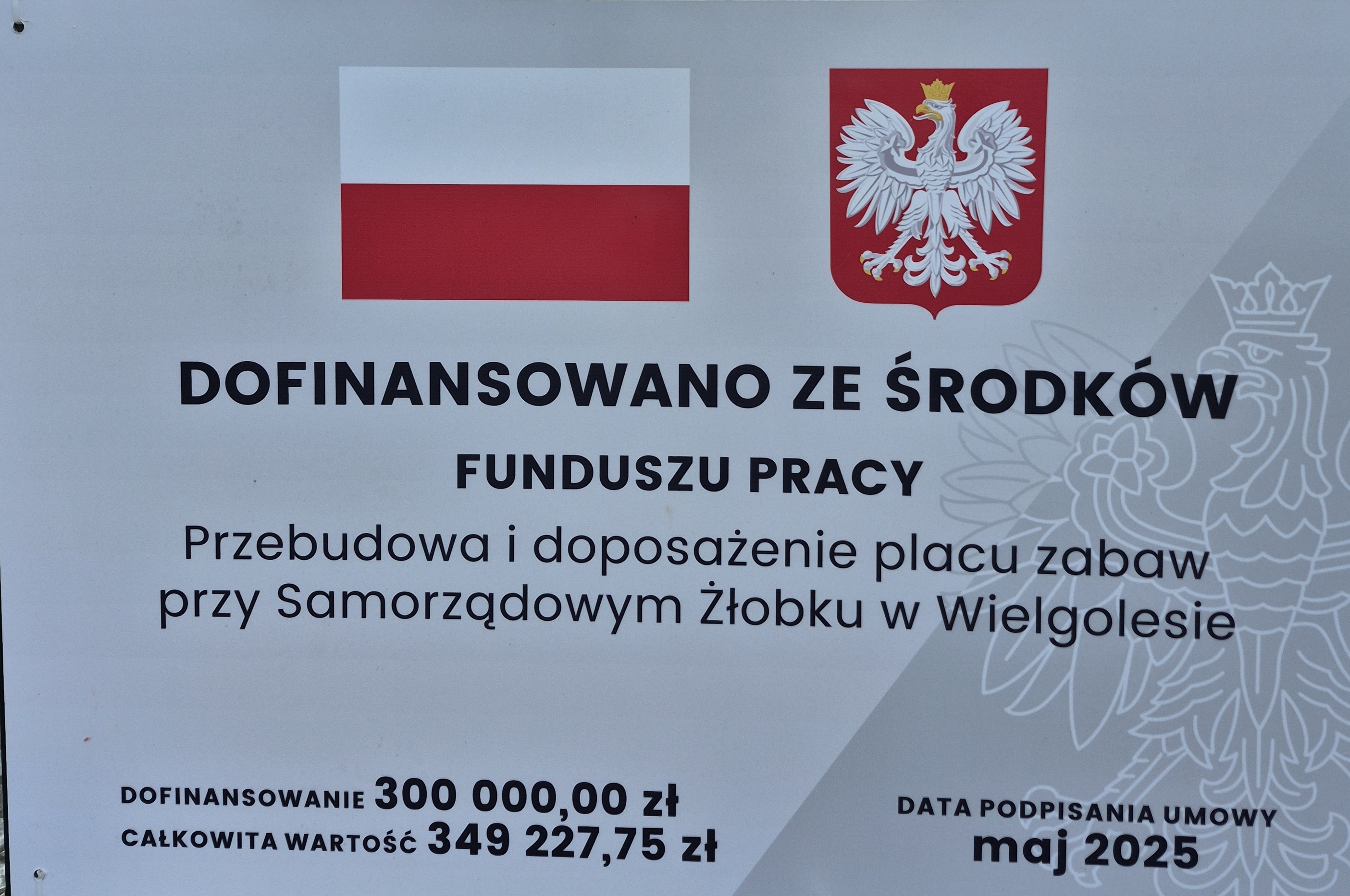 Przebudowa i doposażenie placu zabaw przy Samorządowym Żłobku w Wielgolesie 